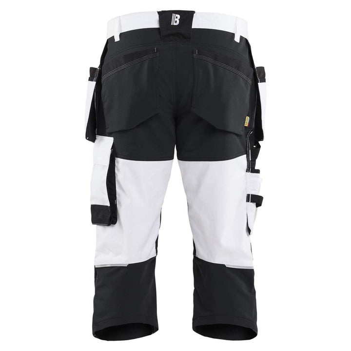 Blaklader 17741832 Painters 4-Way Stretch Pirate Trousers White/Black Rear #colour_white-black
