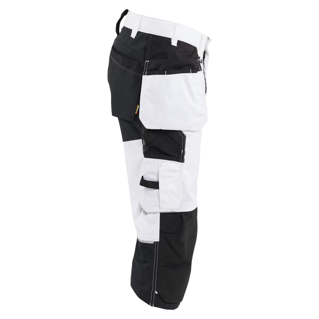 Blaklader 17741832 Painters 4-Way Stretch Pirate Trousers White/Black Right #colour_white-black