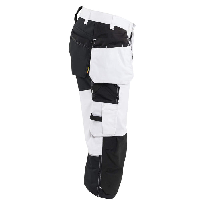 Blaklader 17741832 Painters 4-Way Stretch Pirate Trousers White/Black Right #colour_white-black
