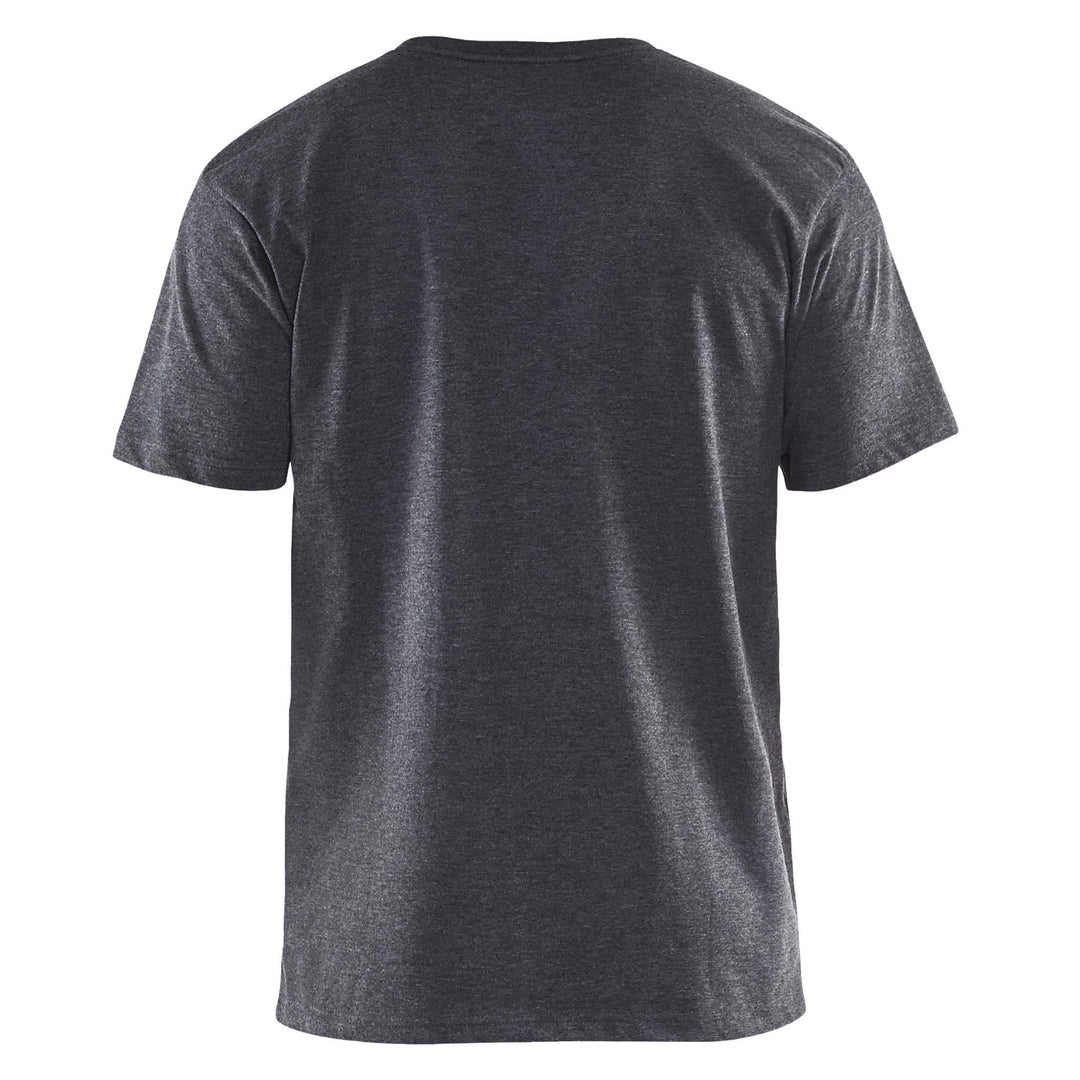 Blaklader 36251053 Reinforce Seam Polycotton T-Shirt (Multipack of 5) Black Melange Rear #colour_black-melange