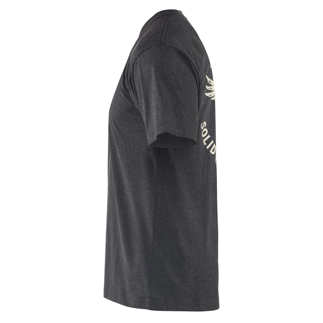 Blaklader 94221053 Reinforced Seam Eagle Polycotton T-Shirt Black Melange Left #colour_black-melange