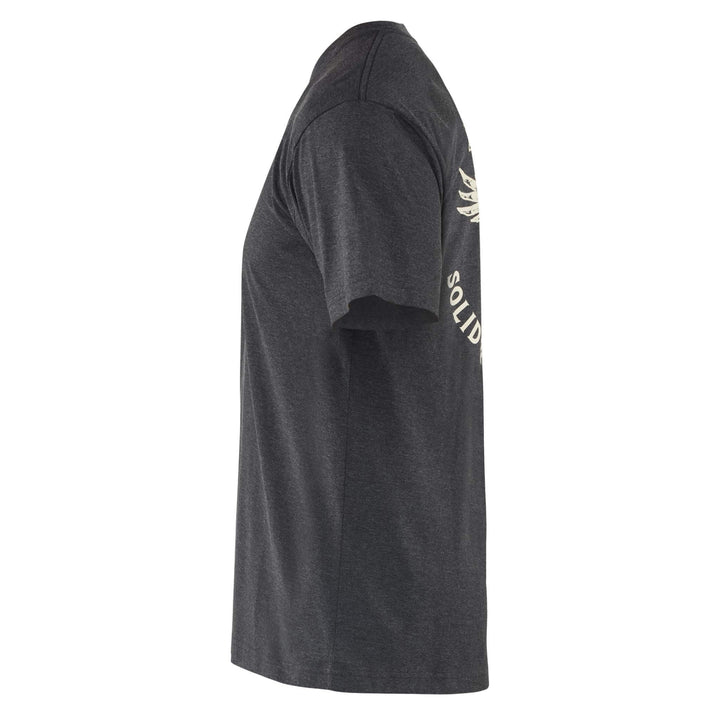 Blaklader 94221053 Reinforced Seam Eagle Polycotton T-Shirt Black Melange Left #colour_black-melange