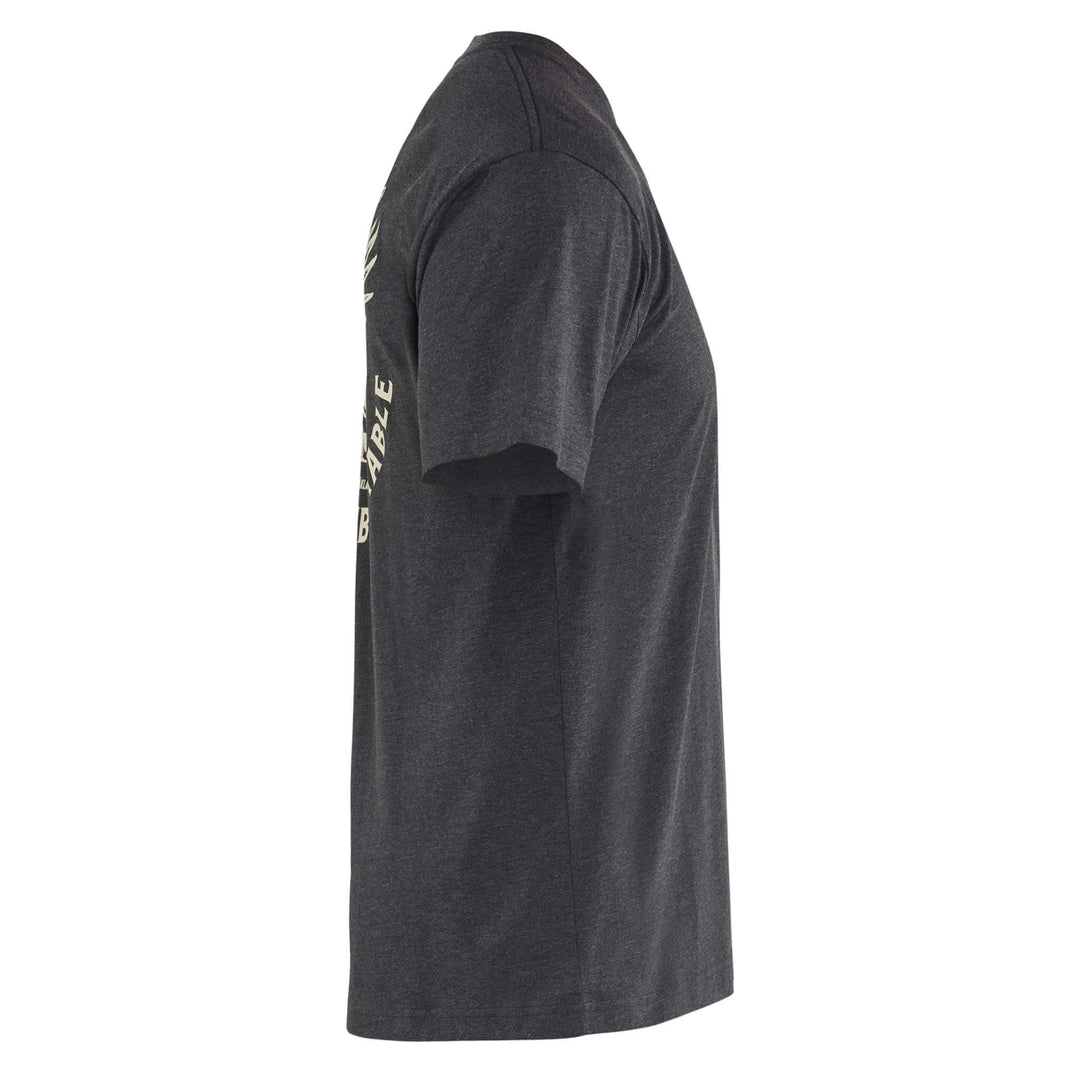 Blaklader 94221053 Reinforced Seam Eagle Polycotton T-Shirt Black Melange Right #colour_black-melange