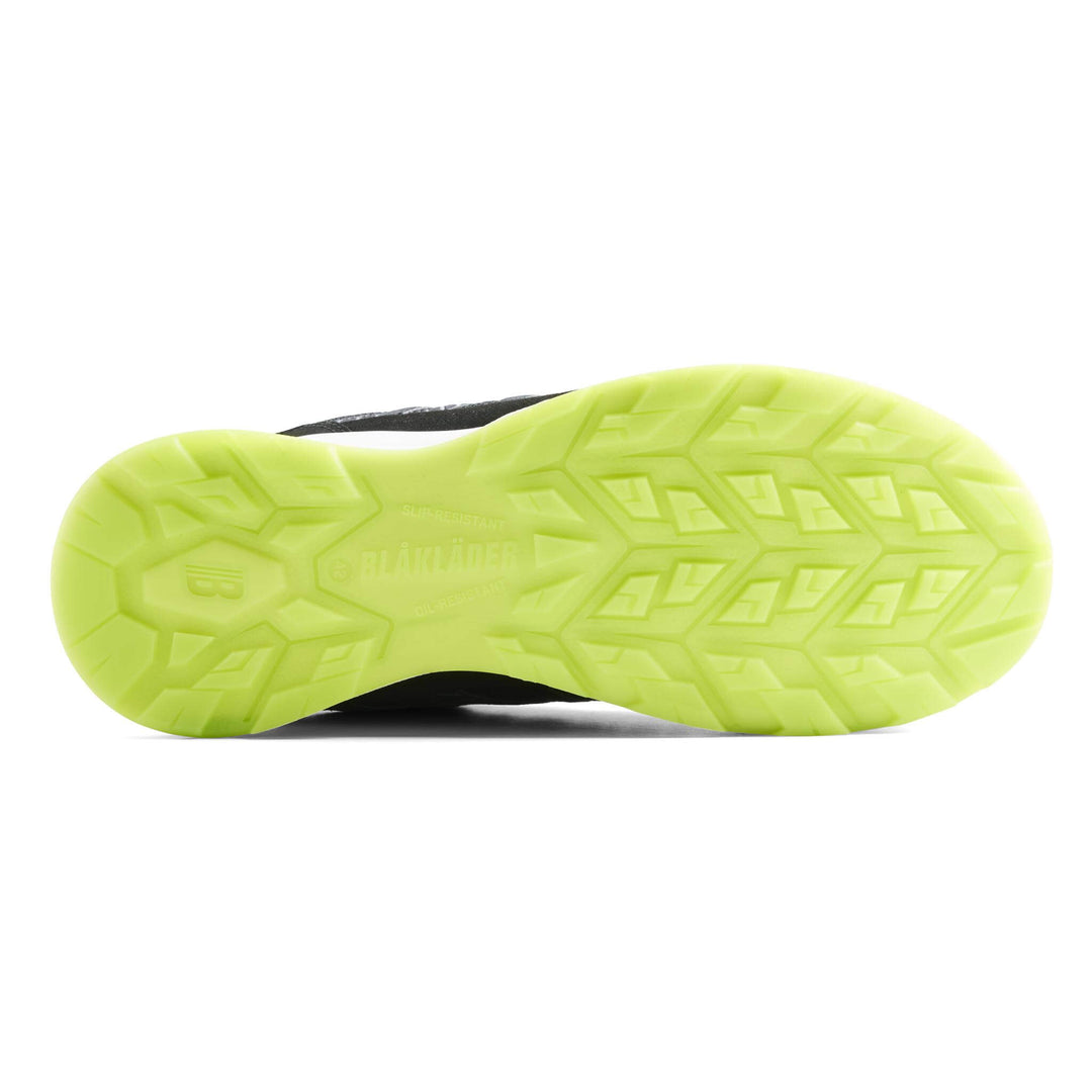 Blaklader 24020000 SPRINTER S1P ESD Composite Toe Cap Trainer Safety Shoes Black/Lime Green Rear #colour_black-lime-green