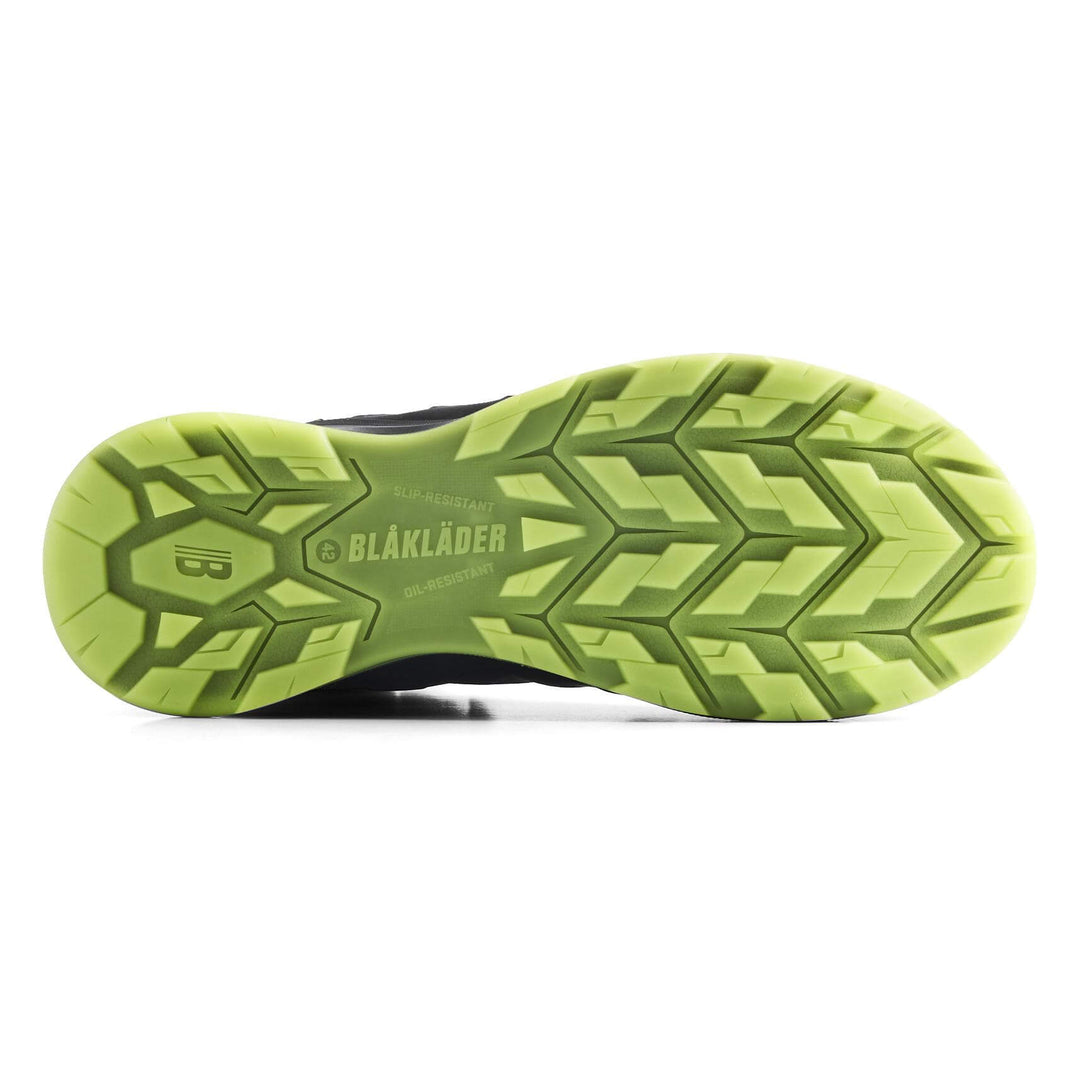 Blaklader 24130000 SPRINTER S3S Composite Toe Cap Safety Boots Black/Lime Green Rear #colour_black-lime-green