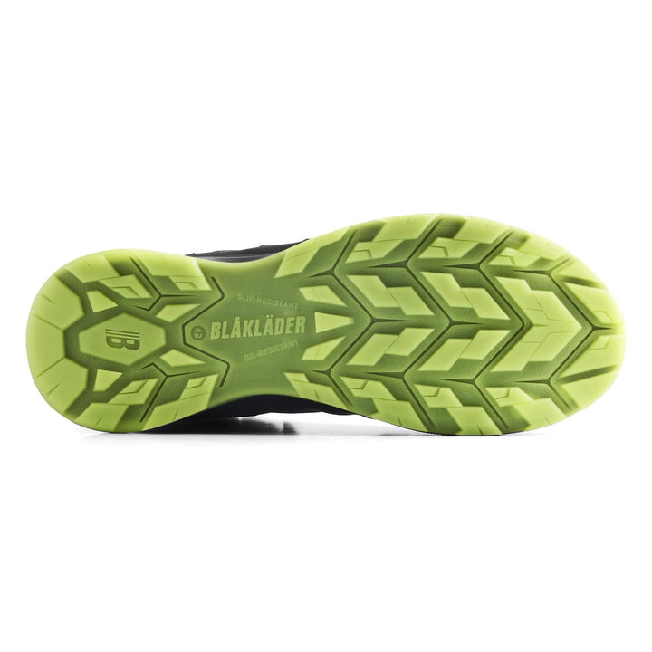 Blaklader 24130000 SPRINTER S3S Composite Toe Cap Safety Boots Black/Lime Green Rear #colour_black-lime-green