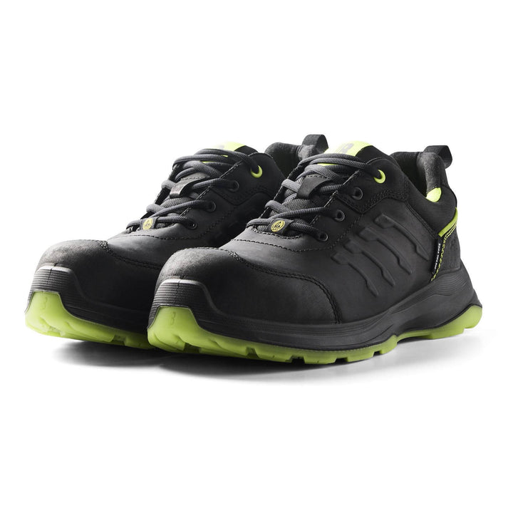 Blaklader 24120000 SPRINTER S3S Lightweight ESD Composite Toe Cap Trainer Safety Shoes Black/Lime Green Left #colour_black-lime-green