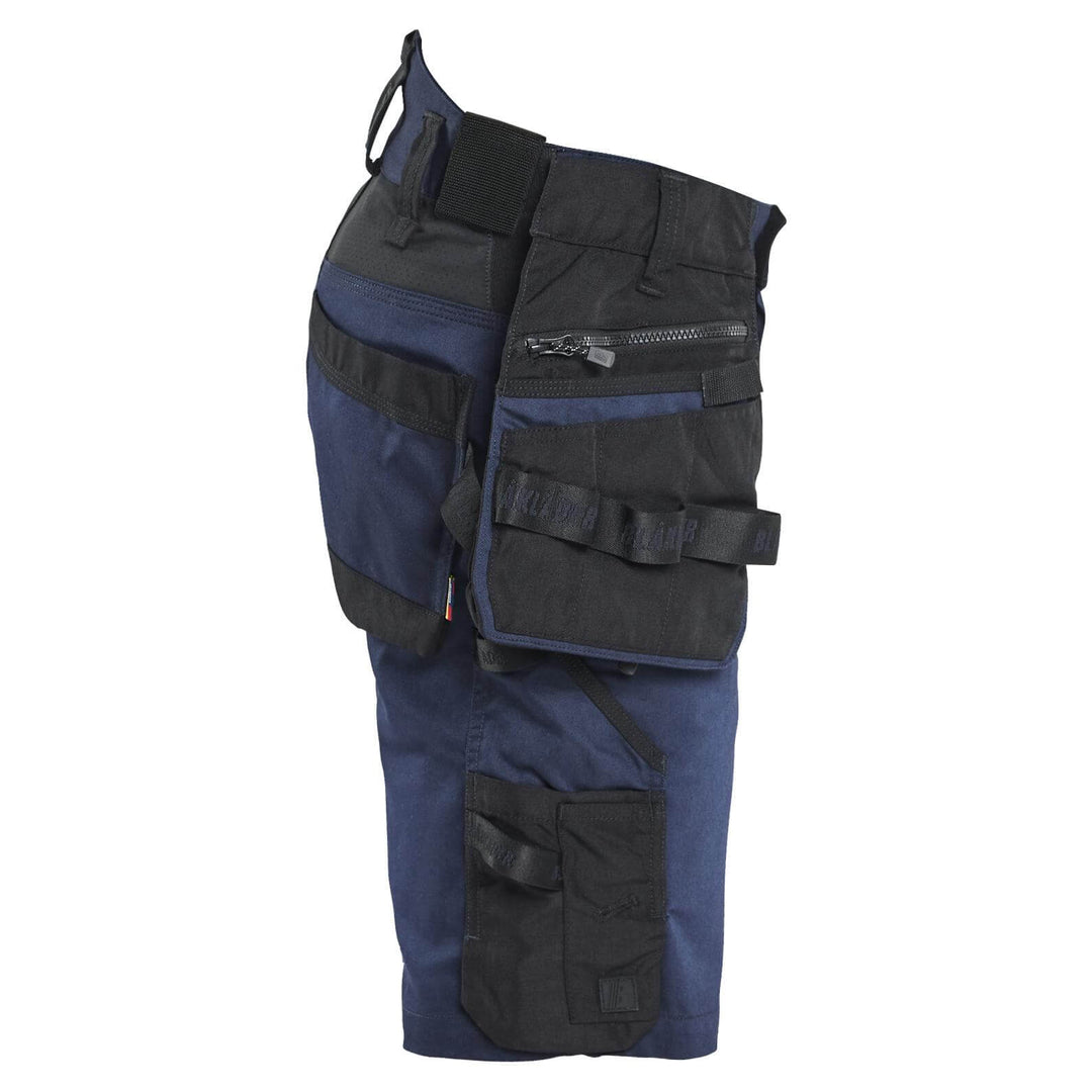 Blaklader 19721149 STRIKER Craftsman Stretch Denim Shorts Dark Navy Blue/Black Right #colour_dark-navy-blue-black