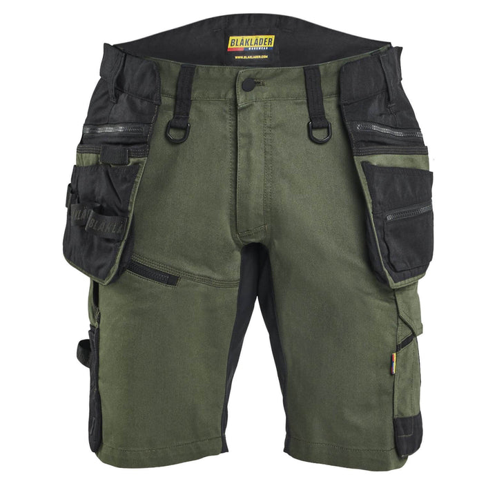 Blaklader 19721149 STRIKER Craftsman Stretch Denim Shorts Forest Night/Black Main #colour_forest-night-black