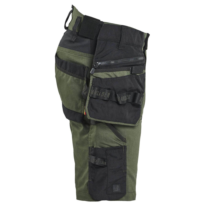 Blaklader 19721149 STRIKER Craftsman Stretch Denim Shorts Forest Night/Black Right #colour_forest-night-black