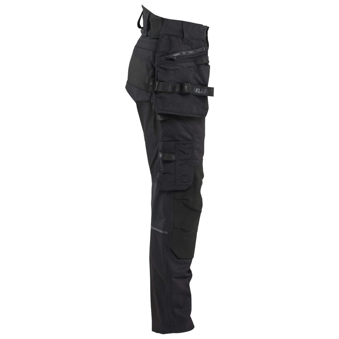 Blaklader 71701149 STRIKER Ladies Craftsman Stretch Knee Pad Trousers Black/Black Right #colour_black-black