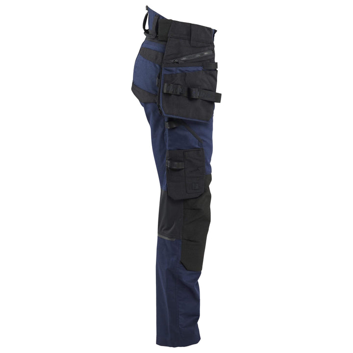 Blaklader 71701149 STRIKER Ladies Craftsman Stretch Knee Pad Trousers Dark Navy Blue/Black Right #colour_dark-navy-blue-black