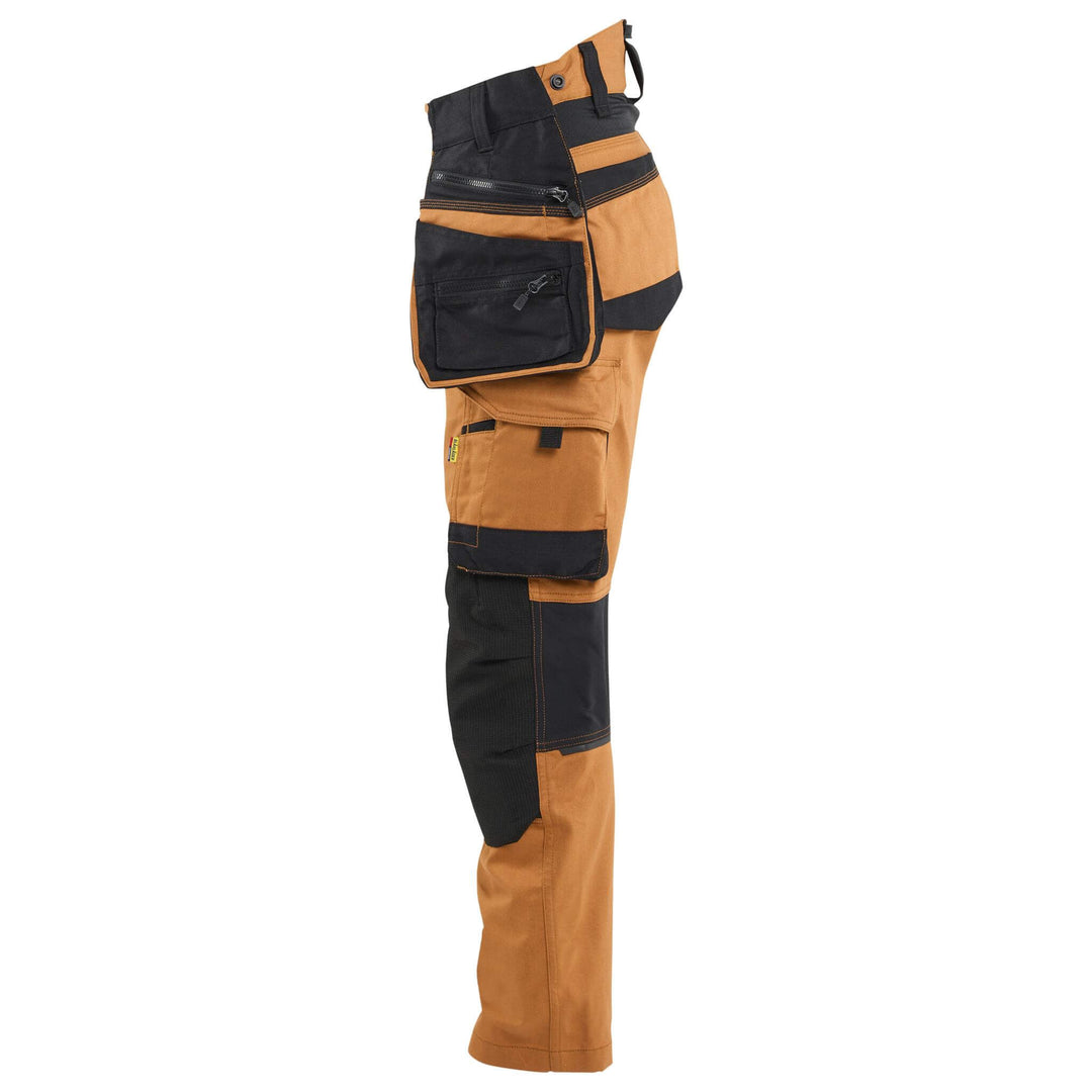 Blaklader 71701149 STRIKER Ladies Craftsman Stretch Knee Pad Trousers Rust/Black Left #colour_rust-black