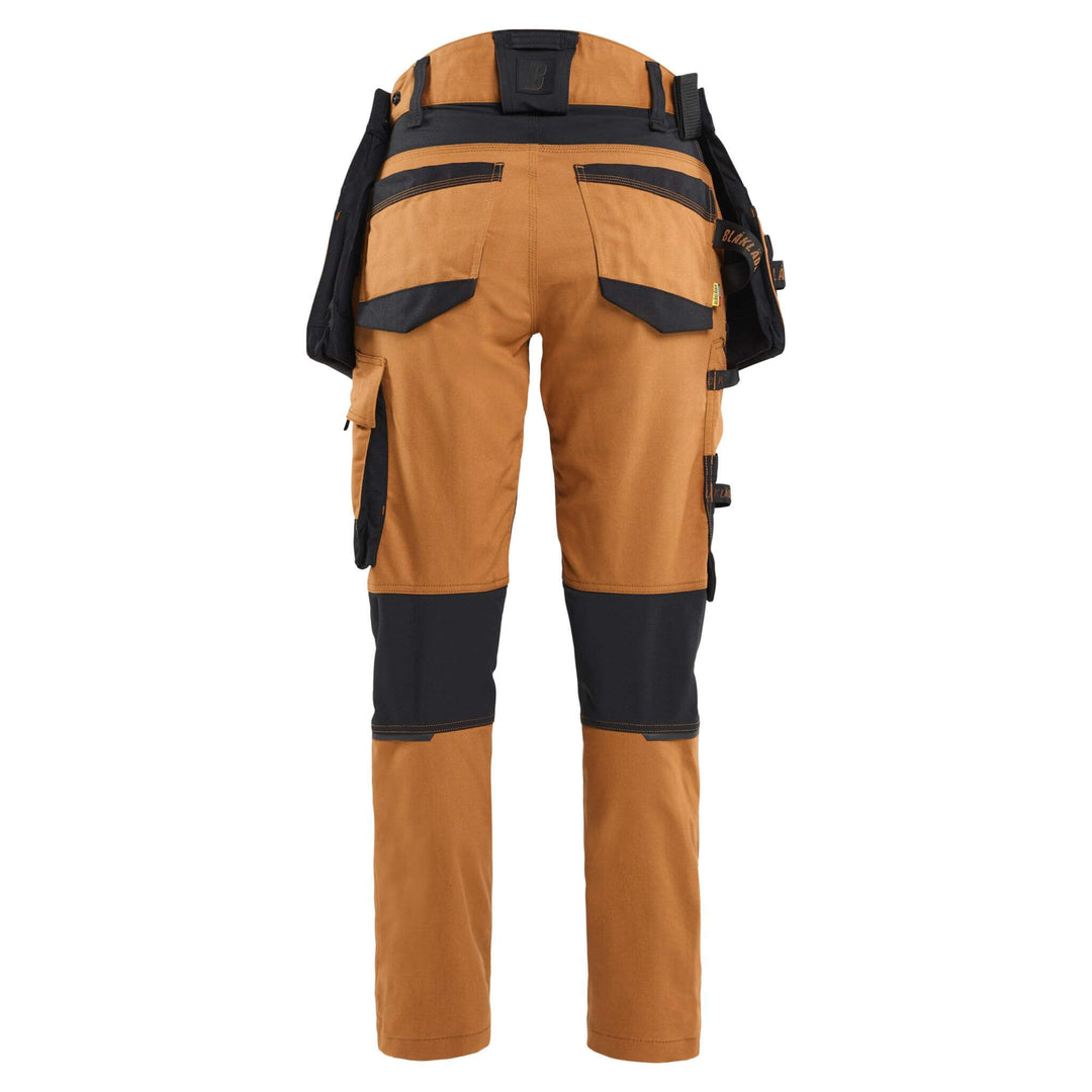 Blaklader 71701149 STRIKER Ladies Craftsman Stretch Knee Pad Trousers Rust/Black Rear #colour_rust-black