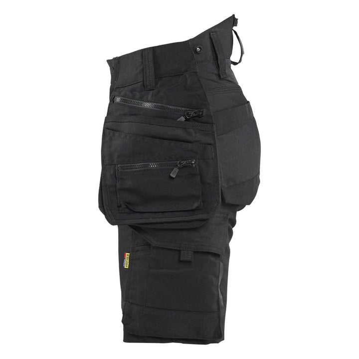 Blaklader 71751149 STRIKER Ladies Craftsman Stretch Shorts Black/Black Left #colour_black-black