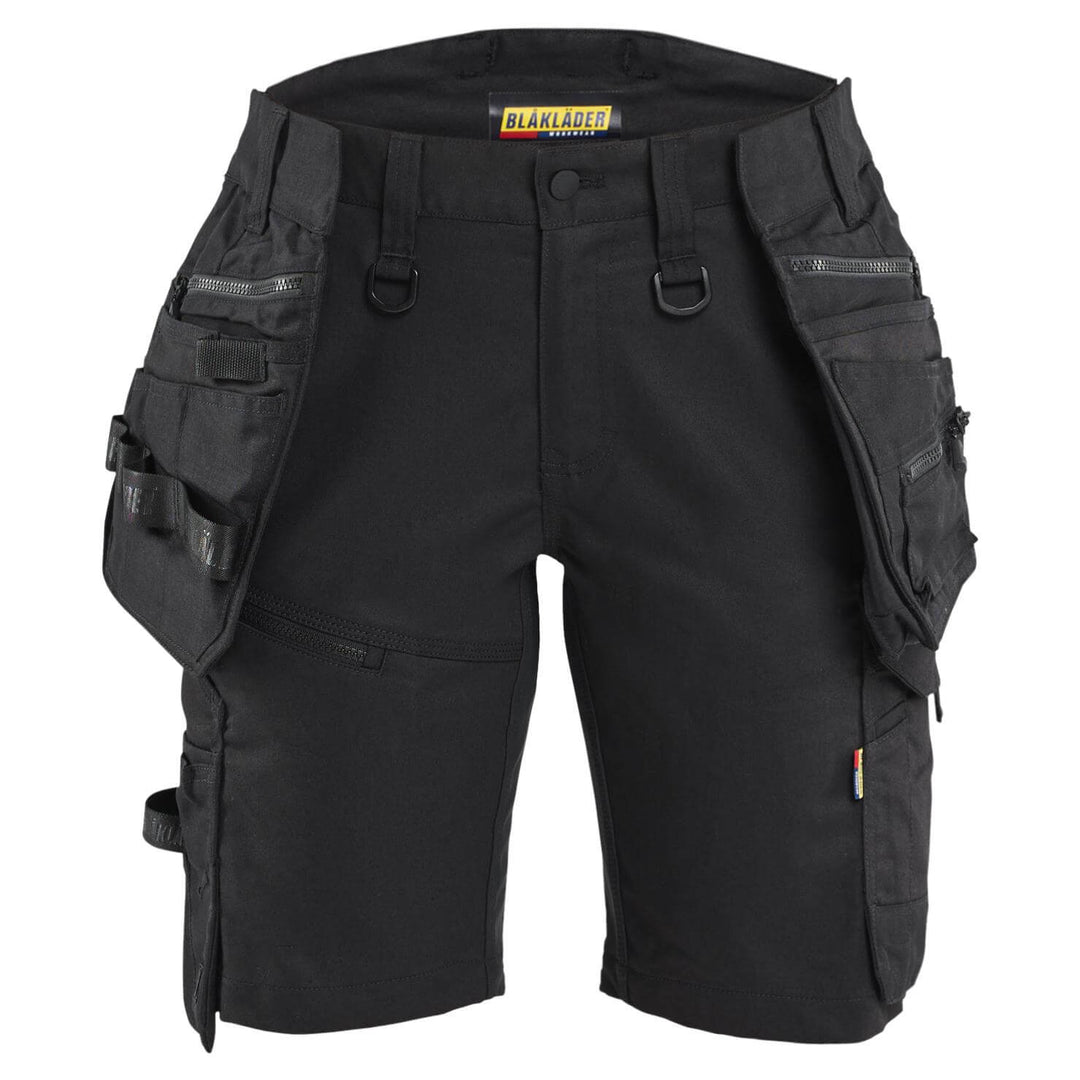 Blaklader 71751149 STRIKER Ladies Craftsman Stretch Shorts Black/Black Main #colour_black-black