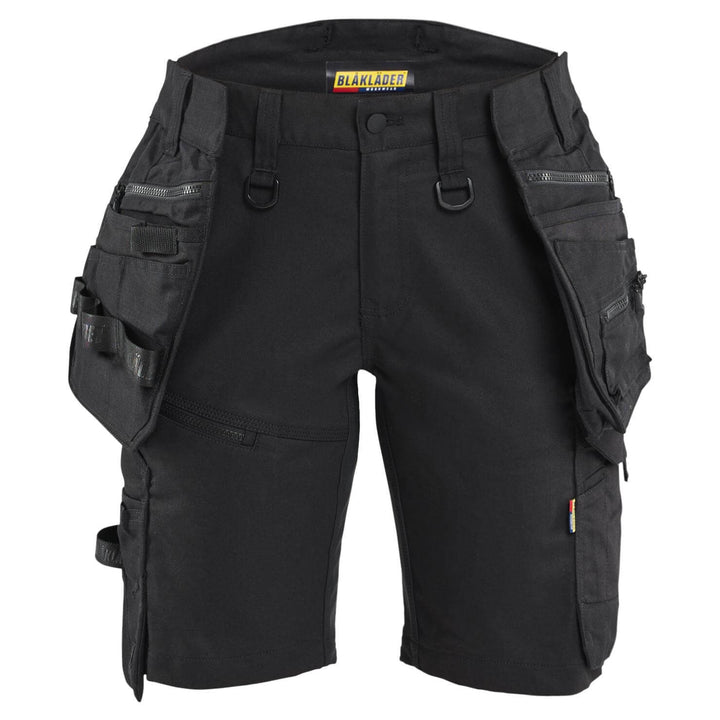 Blaklader 71751149 STRIKER Ladies Craftsman Stretch Shorts Black/Black Main #colour_black-black