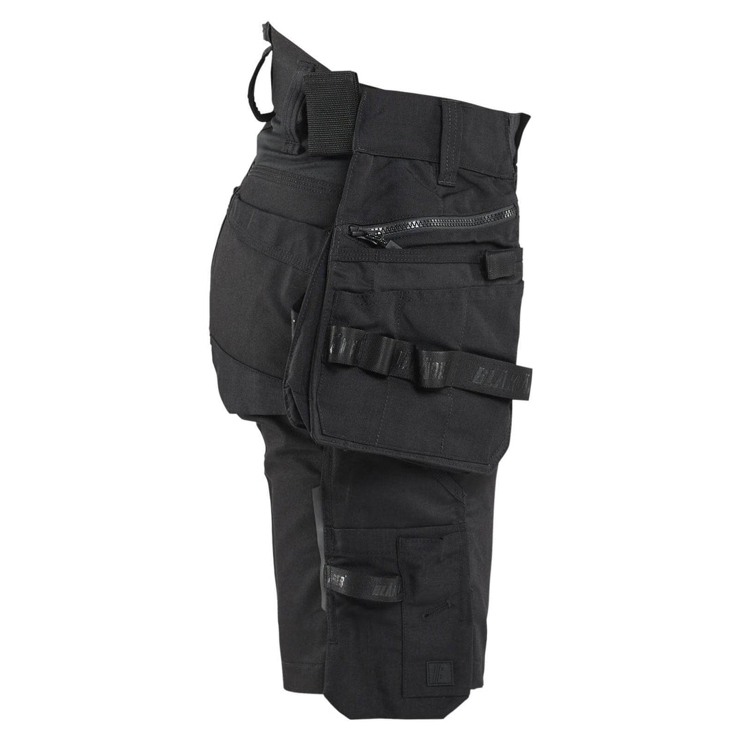 Blaklader 71751149 STRIKER Ladies Craftsman Stretch Shorts Black/Black Right #colour_black-black