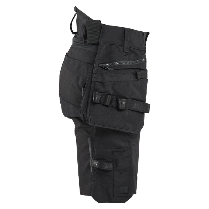 Blaklader 71751149 STRIKER Ladies Craftsman Stretch Shorts Black/Black Right #colour_black-black