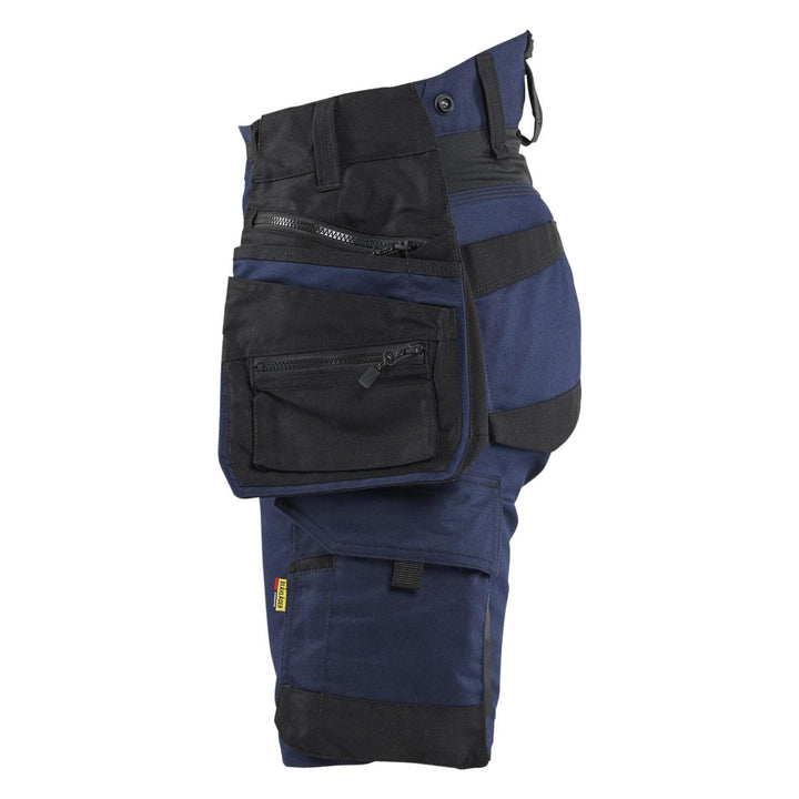 Blaklader 71751149 STRIKER Ladies Craftsman Stretch Shorts Dark Navy Blue/Black Left #colour_dark-navy-blue-black