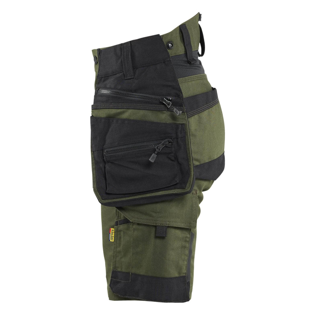 Blaklader 71751149 STRIKER Ladies Craftsman Stretch Shorts Forest Night/Black Left #colour_forest-night-black