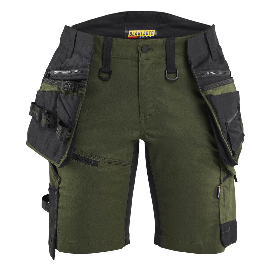 Blaklader 71751149 STRIKER Ladies Craftsman Stretch Shorts Forest Night/Black Main #colour_forest-night-black