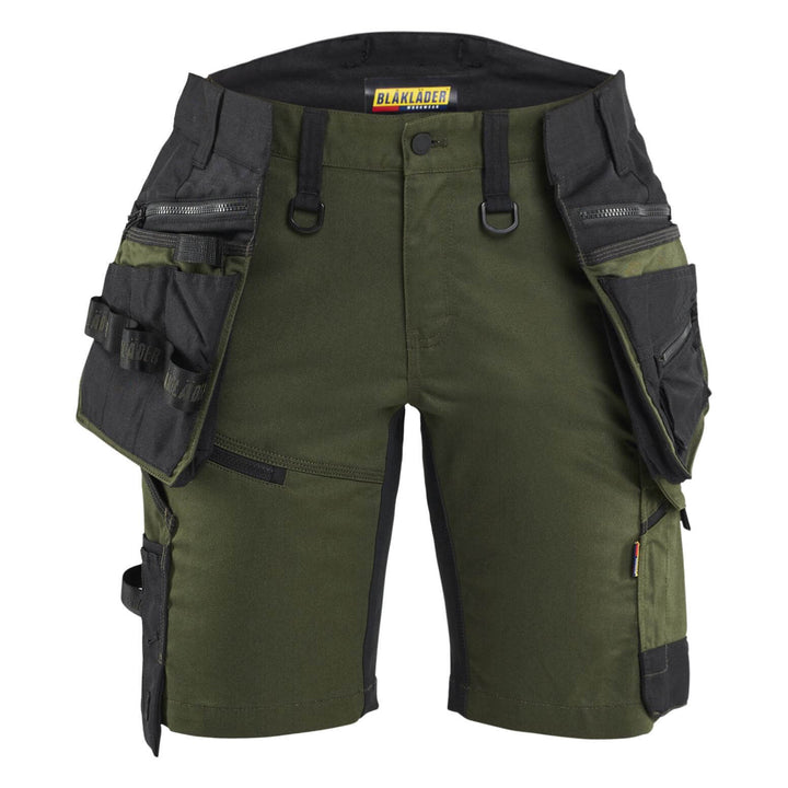 Blaklader 71751149 STRIKER Ladies Craftsman Stretch Shorts Forest Night/Black Main #colour_forest-night-black