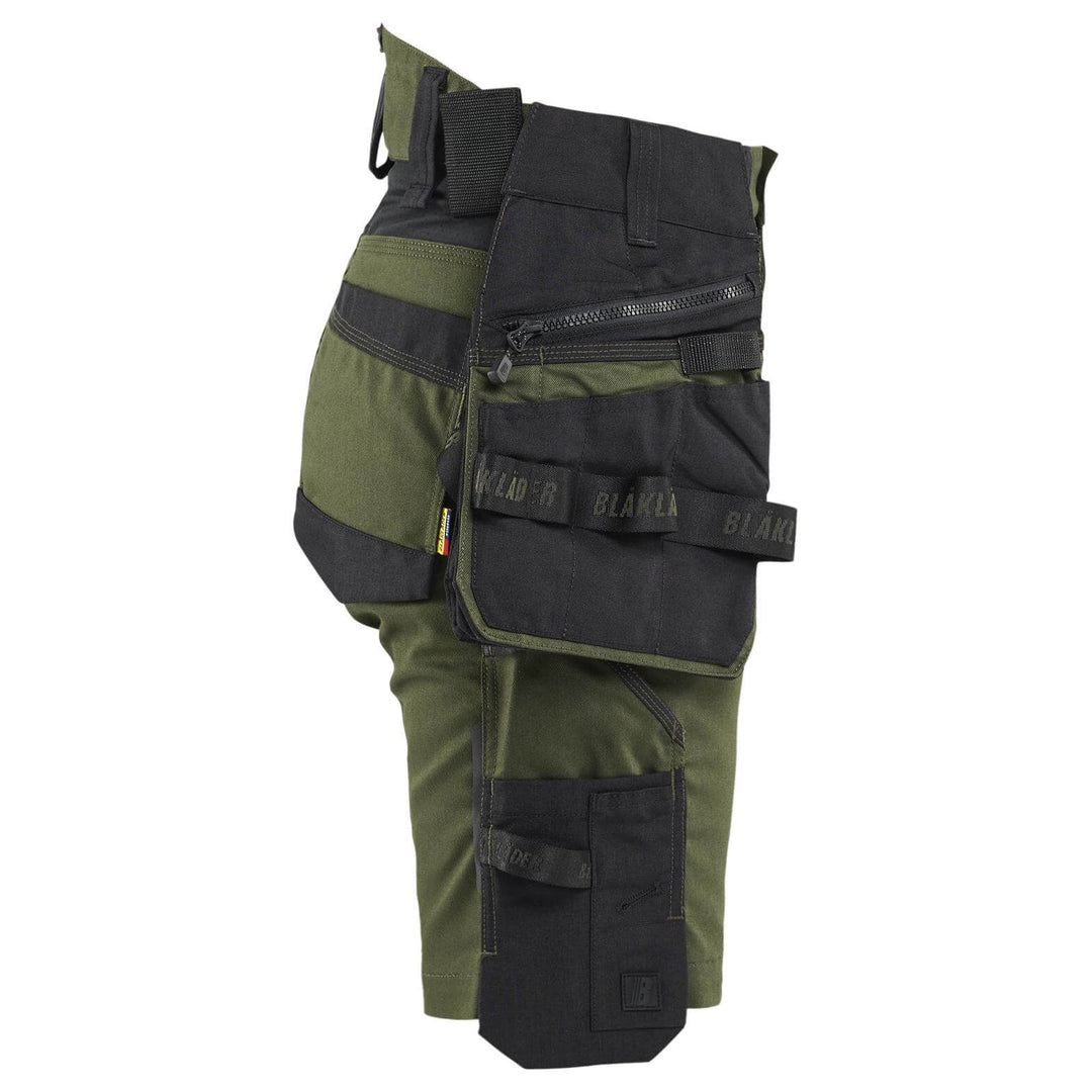 Blaklader 71751149 STRIKER Ladies Craftsman Stretch Shorts Forest Night/Black Right #colour_forest-night-black