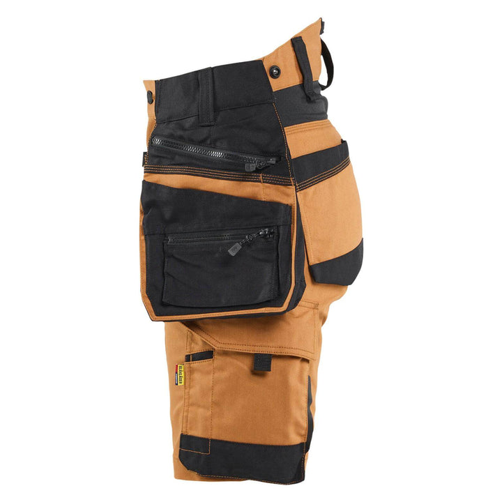 Blaklader 71751149 STRIKER Ladies Craftsman Stretch Shorts Rust/Black Left #colour_rust-black