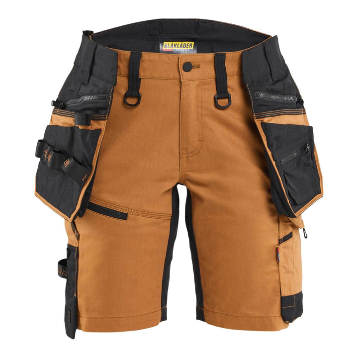 Blaklader 71751149 STRIKER Ladies Craftsman Stretch Shorts Rust/Black Main #colour_rust-black