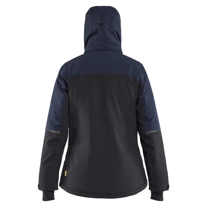 Blaklader 47071917 STRIKER Ladies Stretch Insulated Waterproof Winter Jacket Dark Navy Blue/Hi-Vis Yellow Additional 1 #colour_dark-navy-blue-hi-vis-yellow