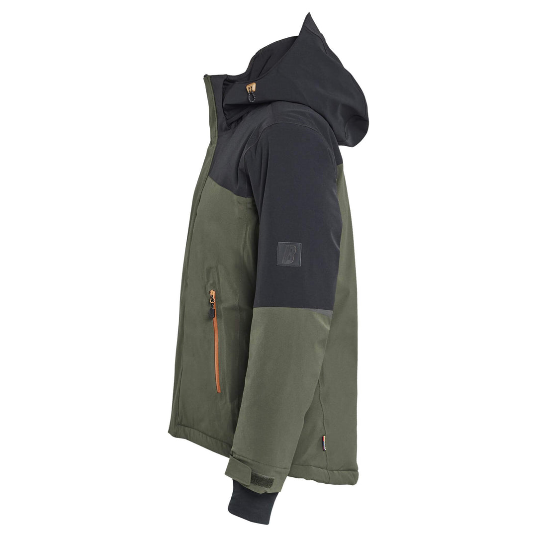 Blaklader 47071917 STRIKER Ladies Stretch Insulated Waterproof Winter Jacket Forest Green/Rust Left #colour_forest-green-rust