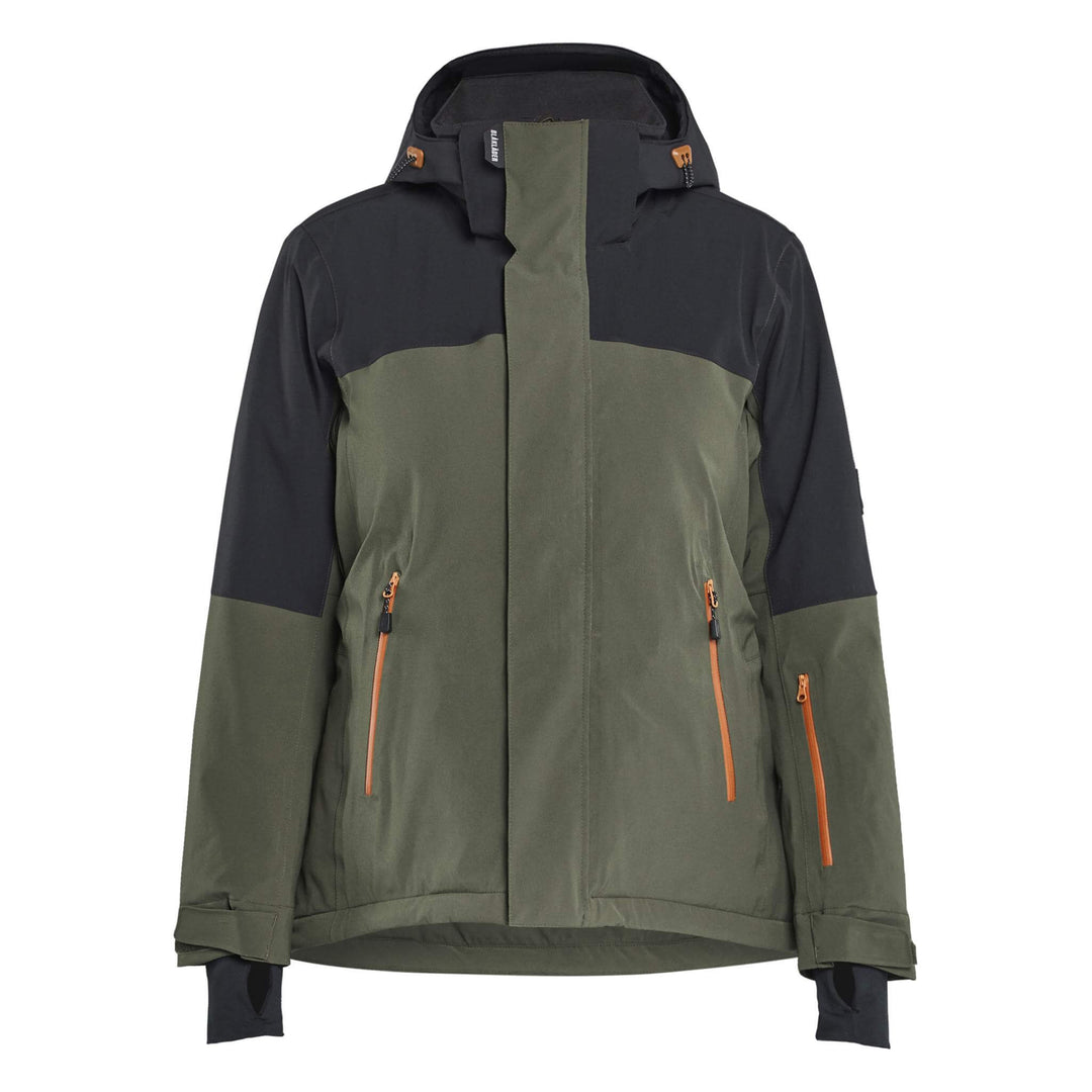 Blaklader 47071917 STRIKER Ladies Stretch Insulated Waterproof Winter Jacket Forest Green/Rust Main #colour_forest-green-rust