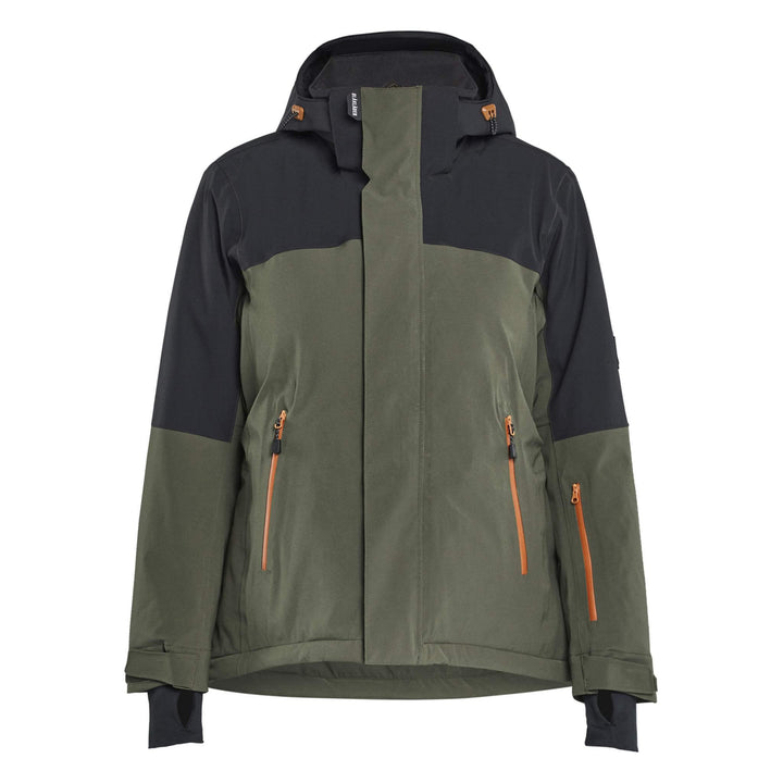 Blaklader 47071917 STRIKER Ladies Stretch Insulated Waterproof Winter Jacket Forest Green/Rust Main #colour_forest-green-rust