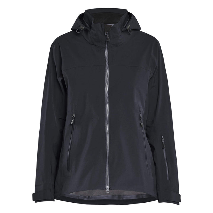 Blaklader 47081916 STRIKER Ladies Waterproof Hooded Stretch Shell Jacket Black Main #colour_black