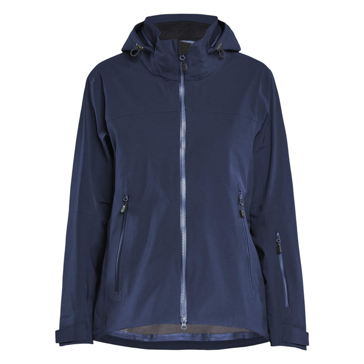 Blaklader 47081916 STRIKER Ladies Waterproof Hooded Stretch Shell Jacket Dark Navy Blue Main #colour_dark-navy-blue