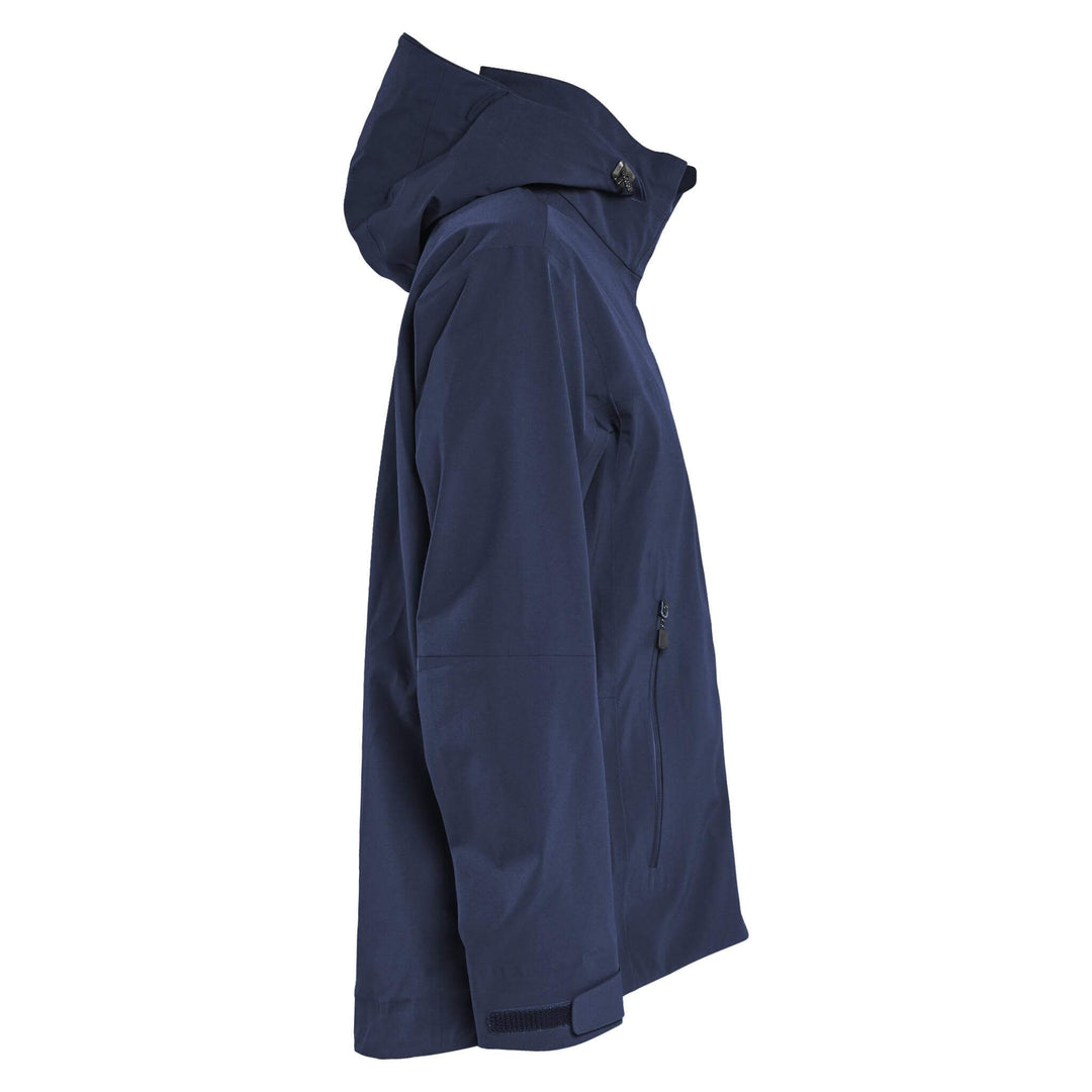 Blaklader 47081916 STRIKER Ladies Waterproof Hooded Stretch Shell Jacket Dark Navy Blue Right #colour_dark-navy-blue