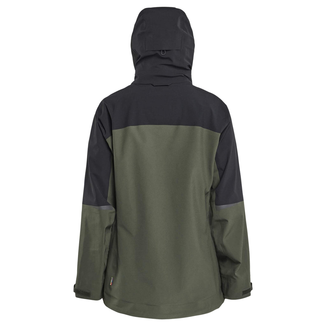 Blaklader 47081916 STRIKER Ladies Waterproof Hooded Stretch Shell Jacket Forest Green/Rust Additional 1 #colour_forest-green-rust