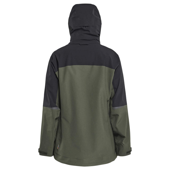Blaklader 47081916 STRIKER Ladies Waterproof Hooded Stretch Shell Jacket Forest Green/Rust Additional 1 #colour_forest-green-rust