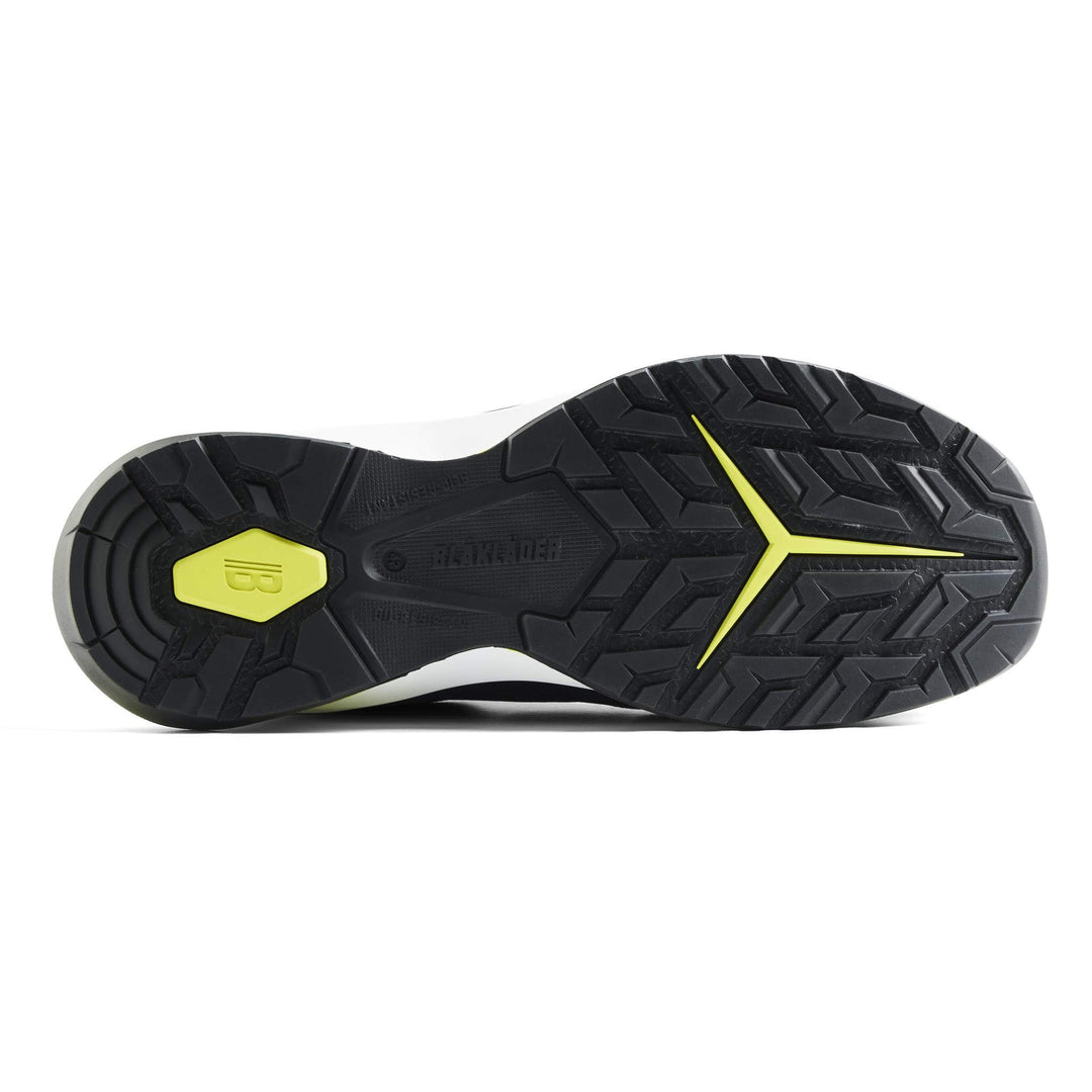 Blaklader 24860000 STRIKER S3 Lightweight ESD Freelock Safety Shoes Black/Lime Green Rear #colour_black-lime-green