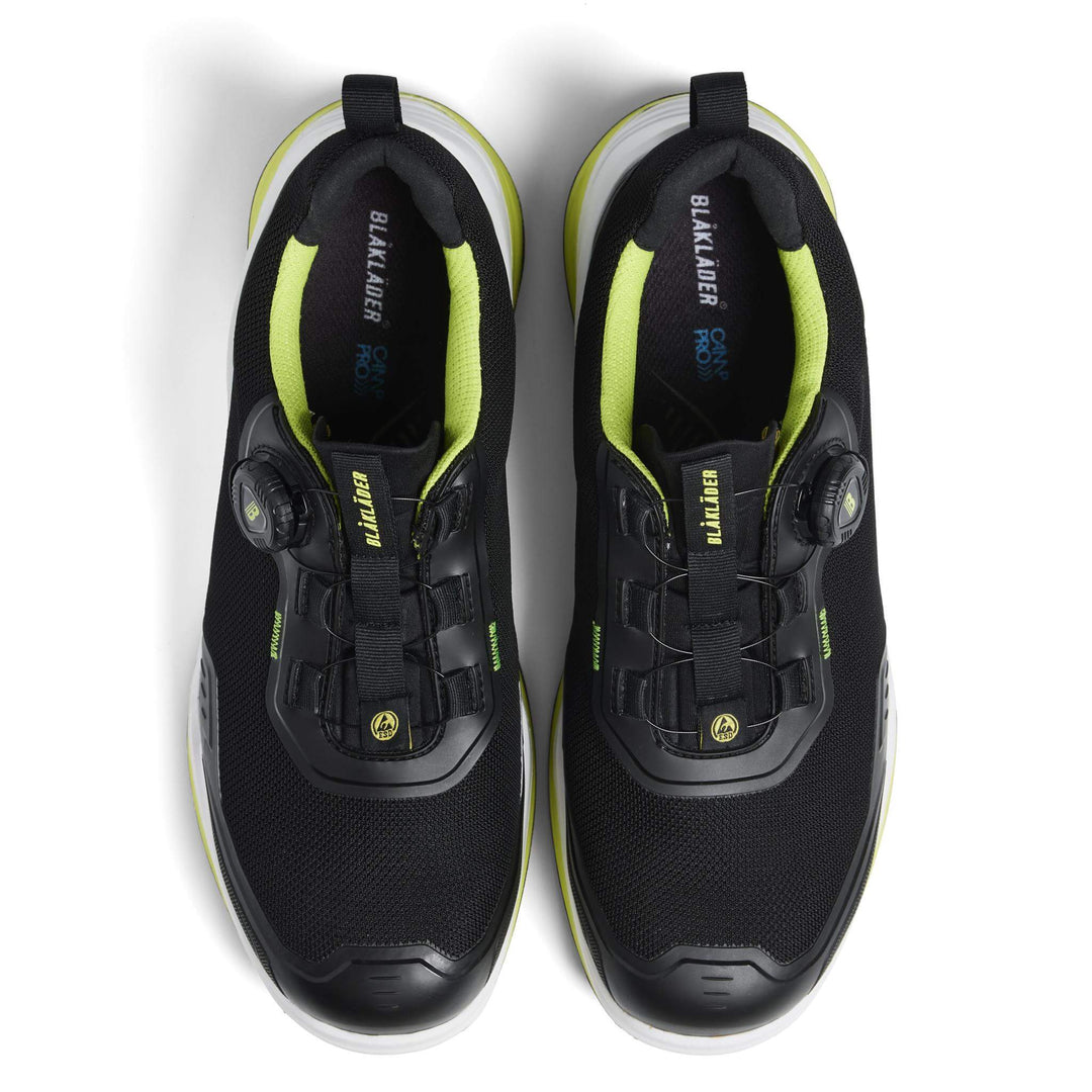 Blaklader 24860000 STRIKER S3 Lightweight ESD Freelock Safety Shoes Black/Lime Green Right #colour_black-lime-green