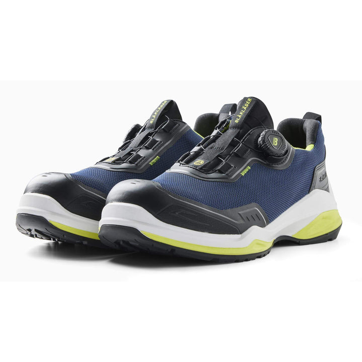 Blaklader 24860000 STRIKER S3 Lightweight ESD Freelock Safety Shoes Dark Navy/Lime Green Left #colour_dark-navy-lime-green