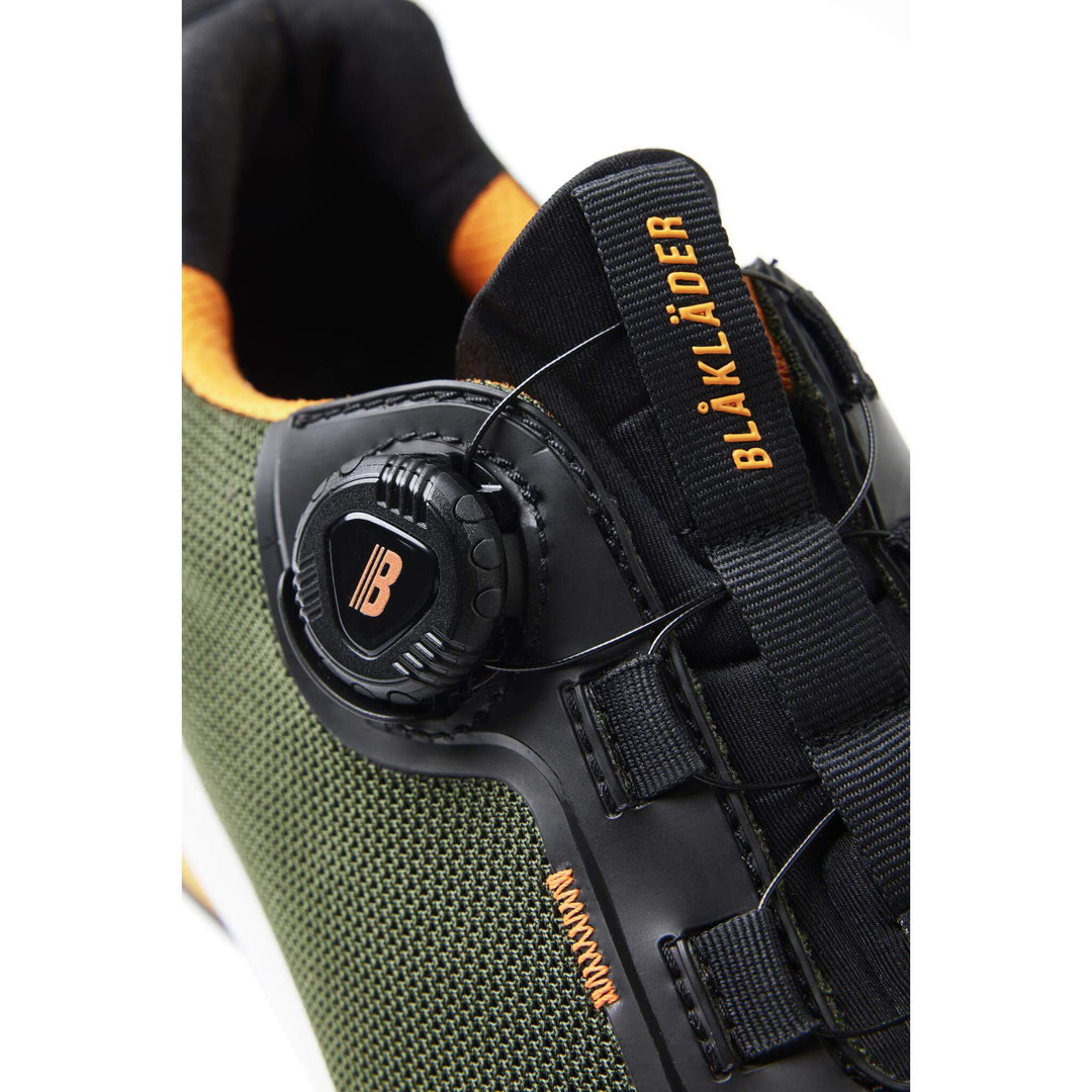Blaklader 24860000 STRIKER S3 Lightweight ESD Freelock Safety Shoes Forest Green/Rust Detail 2 #colour_forest-green-rust