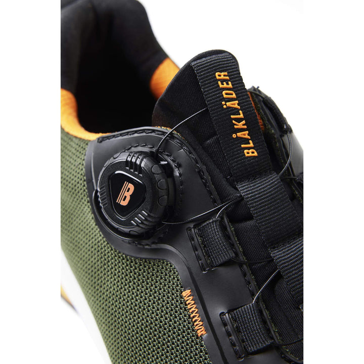 Blaklader 24860000 STRIKER S3 Lightweight ESD Freelock Safety Shoes Forest Green/Rust Detail 2 #colour_forest-green-rust