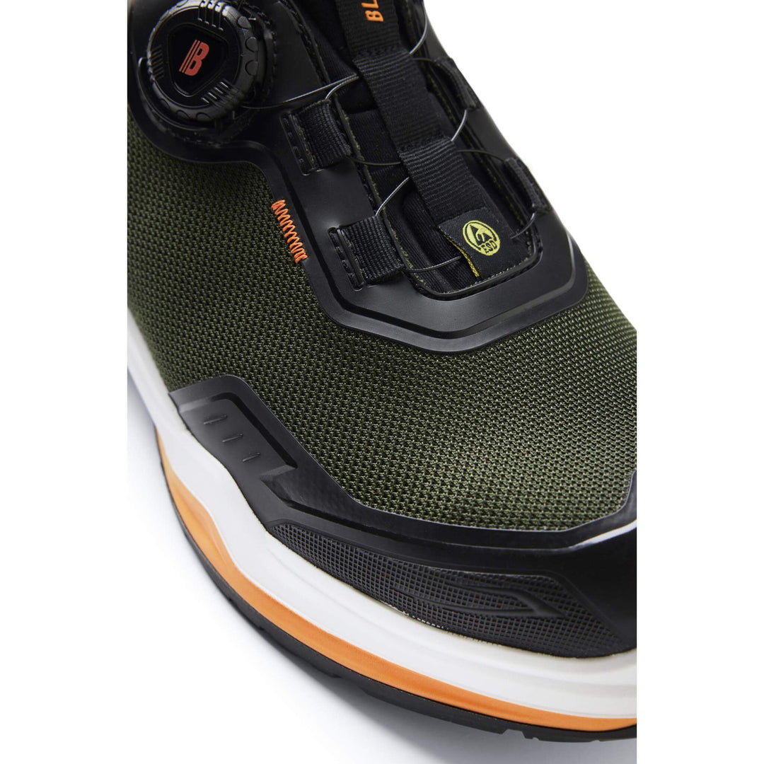 Blaklader 24860000 STRIKER S3 Lightweight ESD Freelock Safety Shoes Forest Green/Rust Detail 3 #colour_forest-green-rust