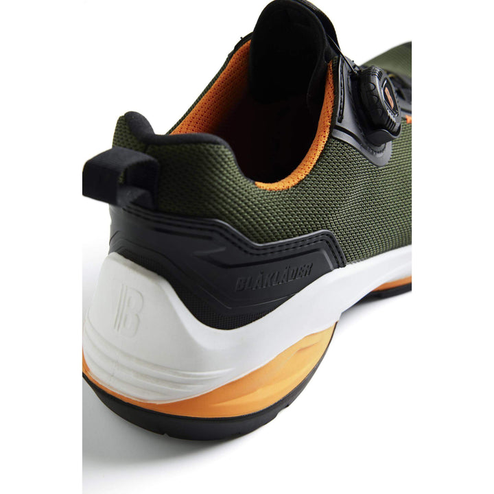 Blaklader 24860000 STRIKER S3 Lightweight ESD Freelock Safety Shoes Forest Green/Rust Detail 1 #colour_forest-green-rust