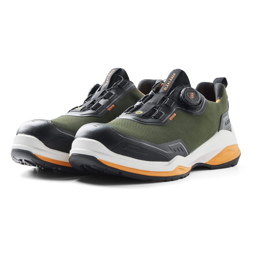 Blaklader 24860000 STRIKER S3 Lightweight ESD Freelock Safety Shoes Forest Green/Rust Left #colour_forest-green-rust