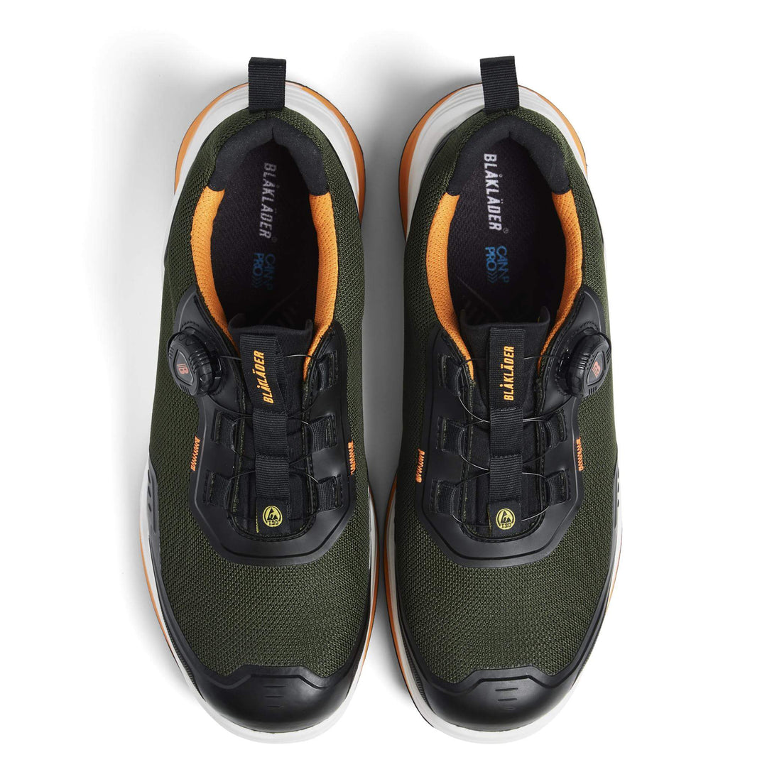 Blaklader 24860000 STRIKER S3 Lightweight ESD Freelock Safety Shoes Forest Green/Rust Right #colour_forest-green-rust