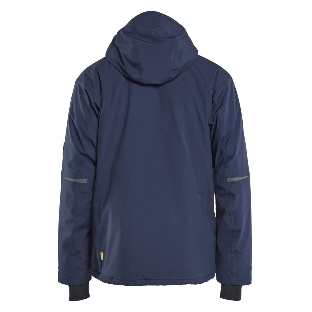 Blaklader 49911917 STRIKER Stretch Waterproof Winter Jacket Dark Navy Blue Rear #colour_dark-navy-blue