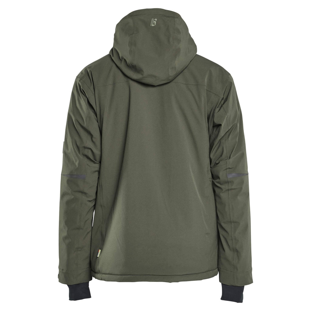 Blaklader 49911917 STRIKER Stretch Waterproof Winter Jacket Forest Night Rear #colour_forest-night